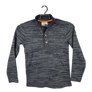 Mens Magellan Heather Gray Knit 1/4 Button Sweater Hunt Gear Loose Fit Size S